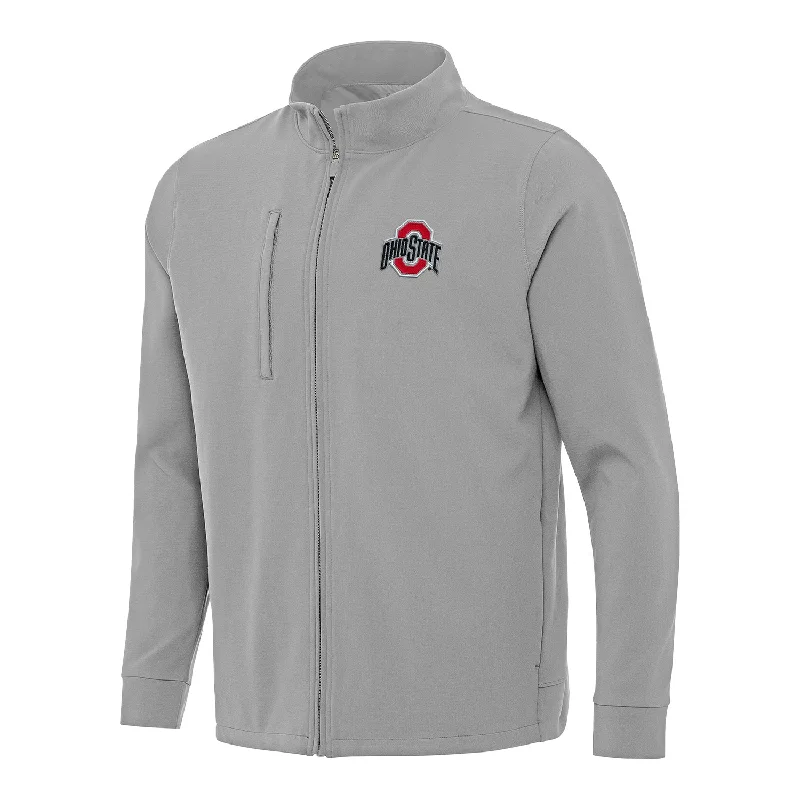 classic wool blazers for women -floral chiffon blouses for women -Ohio State Buckeyes Regard Gray Full Zip Jacket