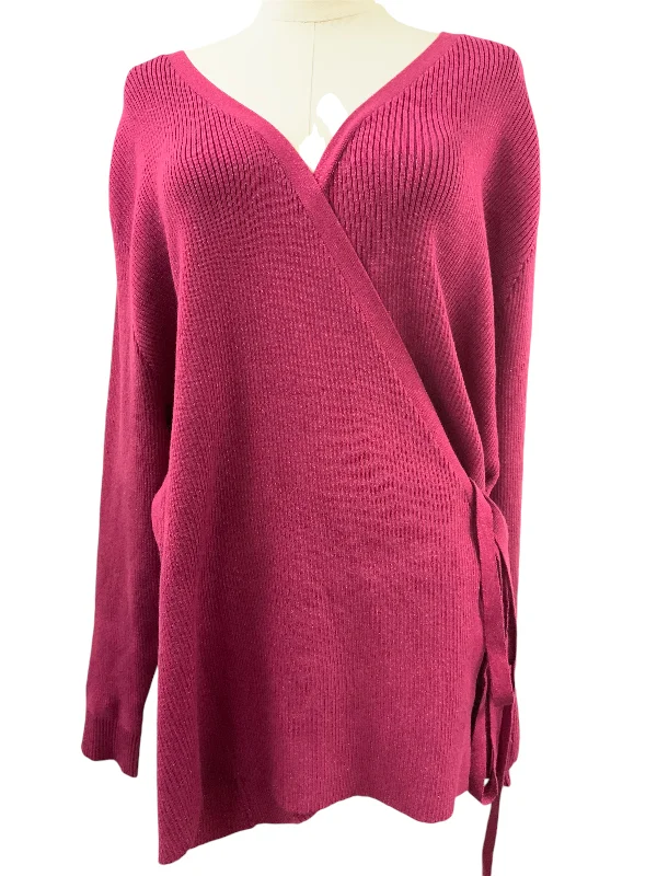 women's double-breasted coats -crop tops for women -NWT S. Surrounding Women's Sweater Fuschia