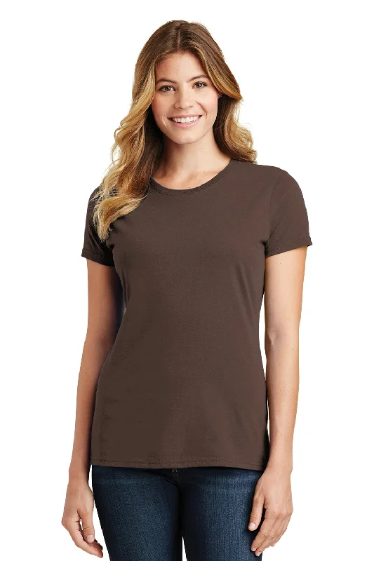 eco-friendly tops for women -Port & Company Womens Fan Favorite Short Sleeve Crewneck T-Shirt - Dark Chocolate Brown - Closeout