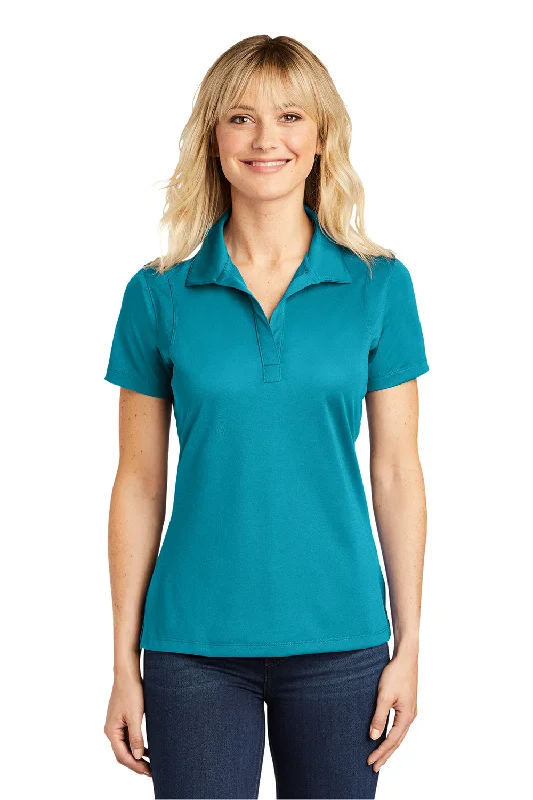 breathable linen tops for women -Sport-Tek Womens Sport-Wick Moisture Wicking Short Sleeve Polo Shirt - Tropic Blue