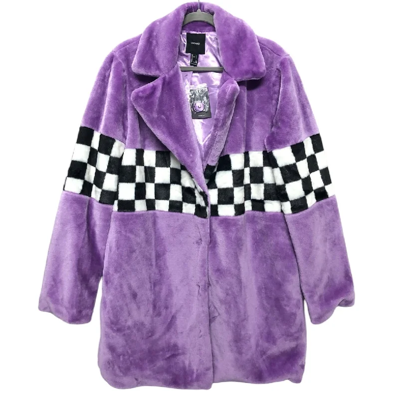 windproof jackets for women -striped shirts for women -Coat Peacoat By Forever 21 In Purple, Size: L