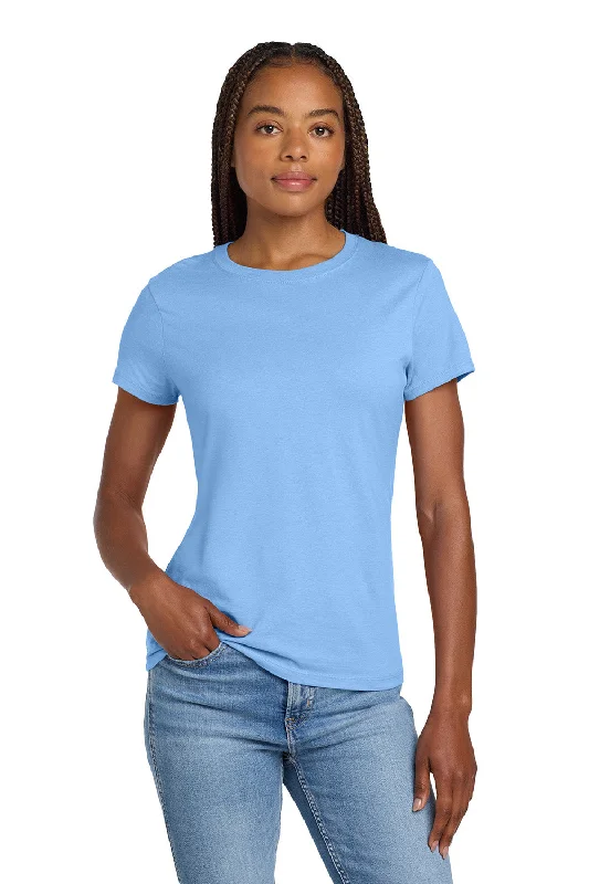 fashionable work tops for women -Hanes Womens Nano-T Short Sleeve Crewneck T-Shirt - Carolina Blue