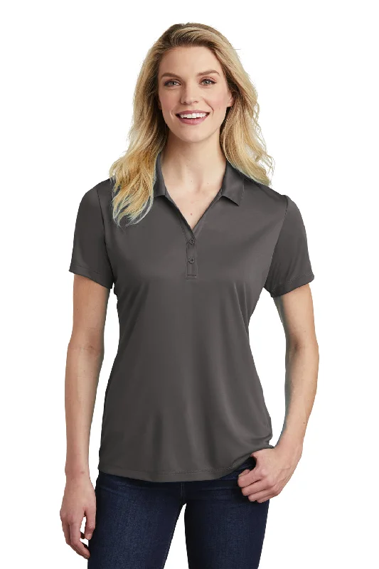 soft knitted blouses for women -Sport-Tek Womens Competitor Moisture Wicking Short Sleeve Polo Shirt - Iron Grey