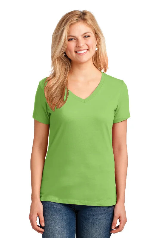 ruched tops for women -Port & Company Womens Core Short Sleeve V-Neck T-Shirt - Lime Green