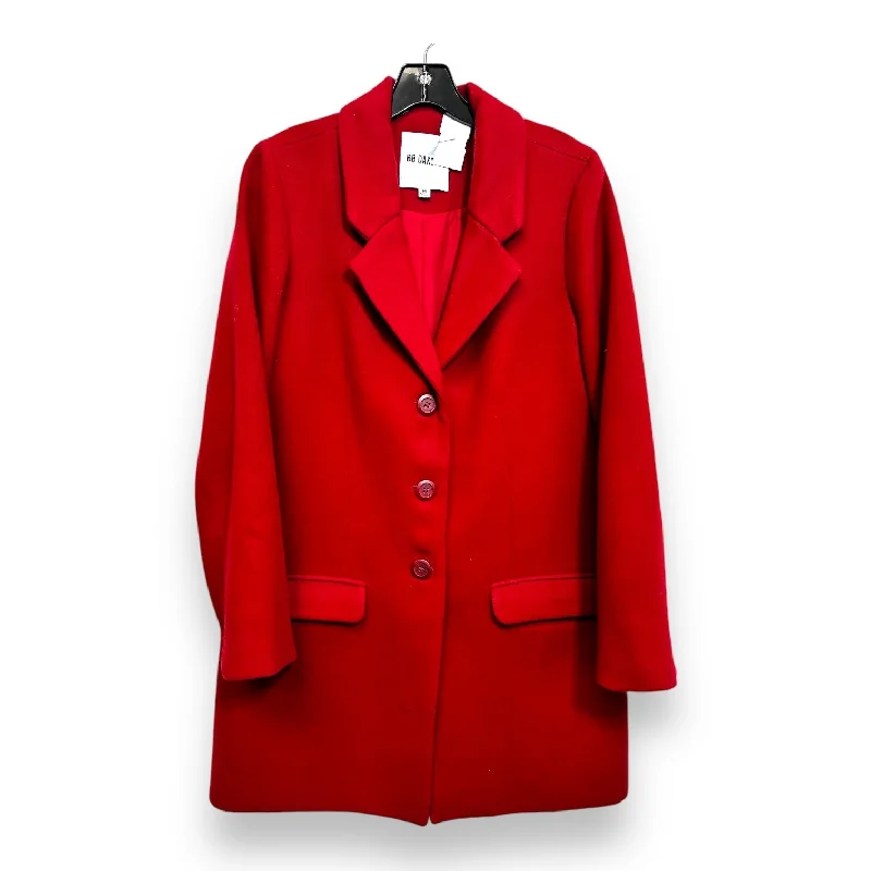 faux suede coats for women -asymmetrical tops for women -Coat Peacoat By Bb Dakota In Red, Size: M