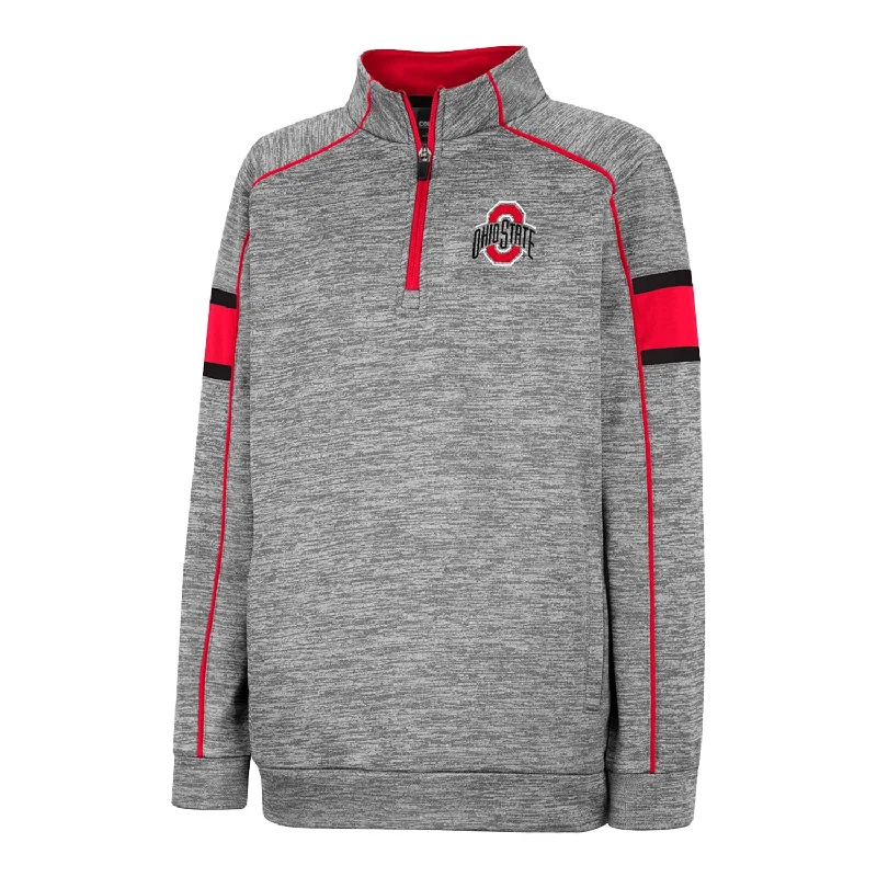 winter parkas for women -flowy tops for women -Youth Ohio State Buckeyes Sloolunkas 1/4 Zip Jacket