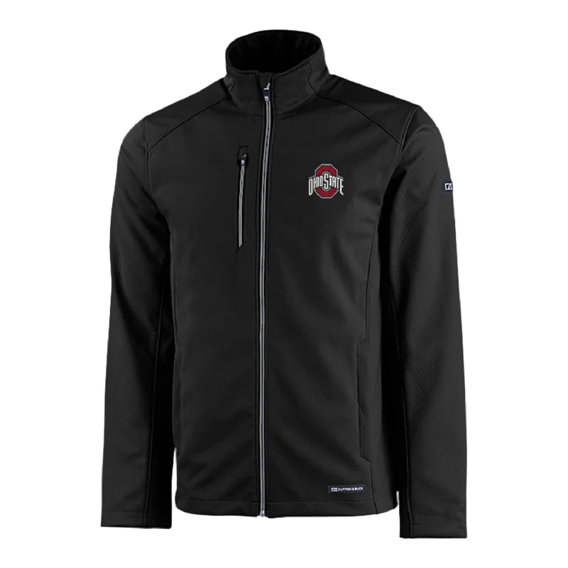 fleece jackets for women -loose fit women's tops -Ohio State Buckeyes Cutter & Buck Eco Softshell Black Full Zip Jacket