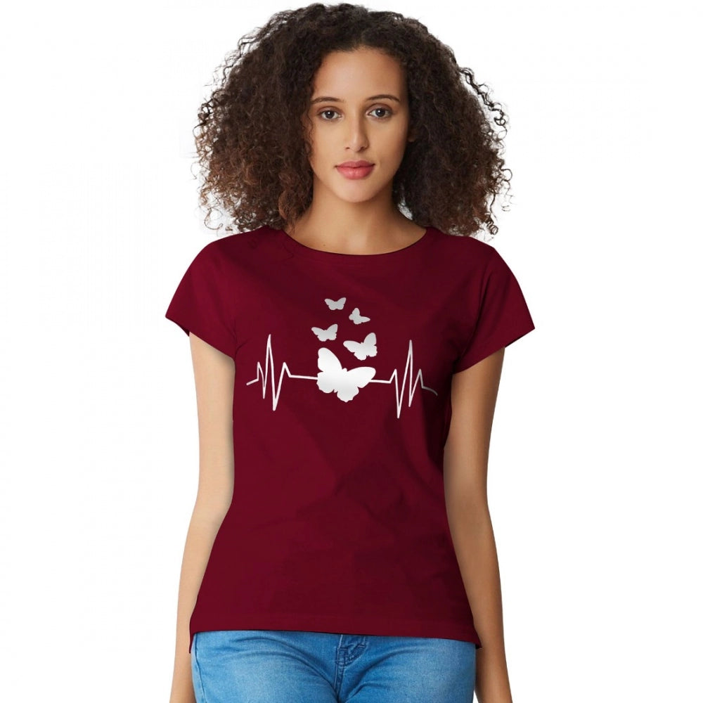 chiffon blouses for women -Generic Women's Cotton Western Wear T Shirt (Maroon)