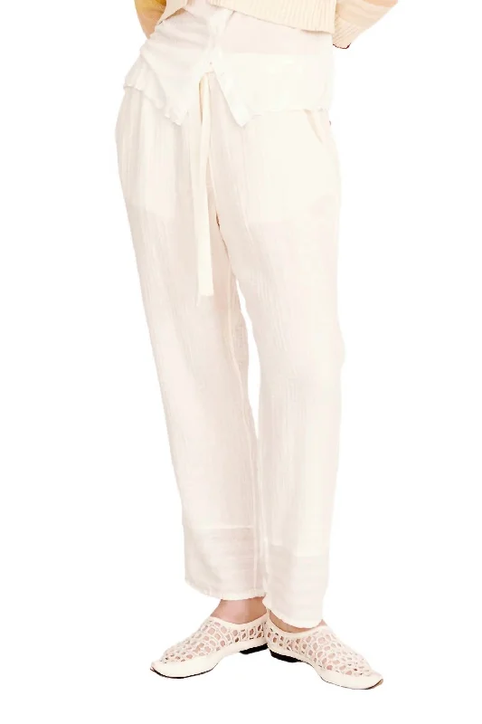 breathable trousers for women -women's off-shoulder tops -Overland Pant In Washed White