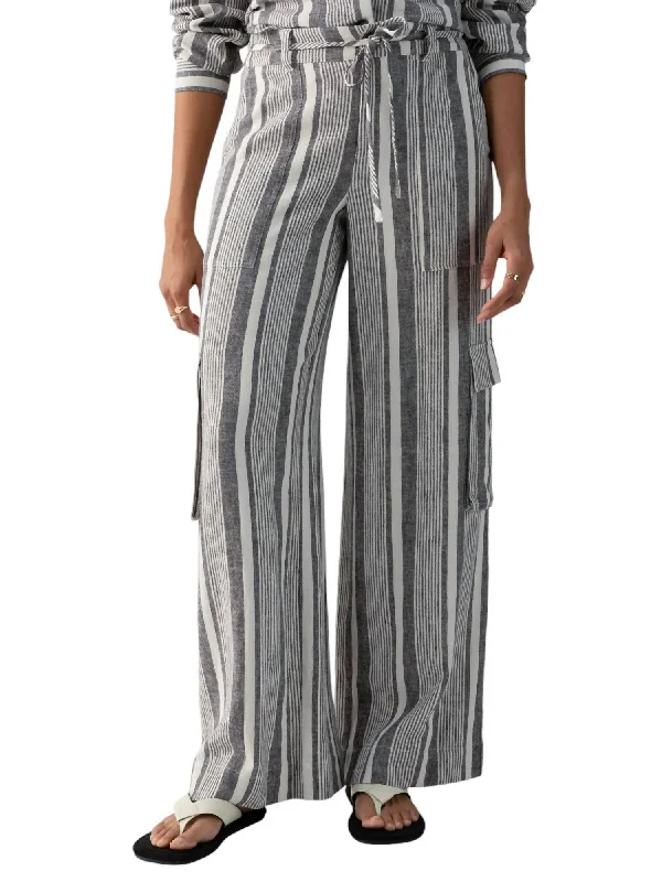 summer pants for women -chiffon blouses for women -Sunset Linen Pant In Variegated Stripe