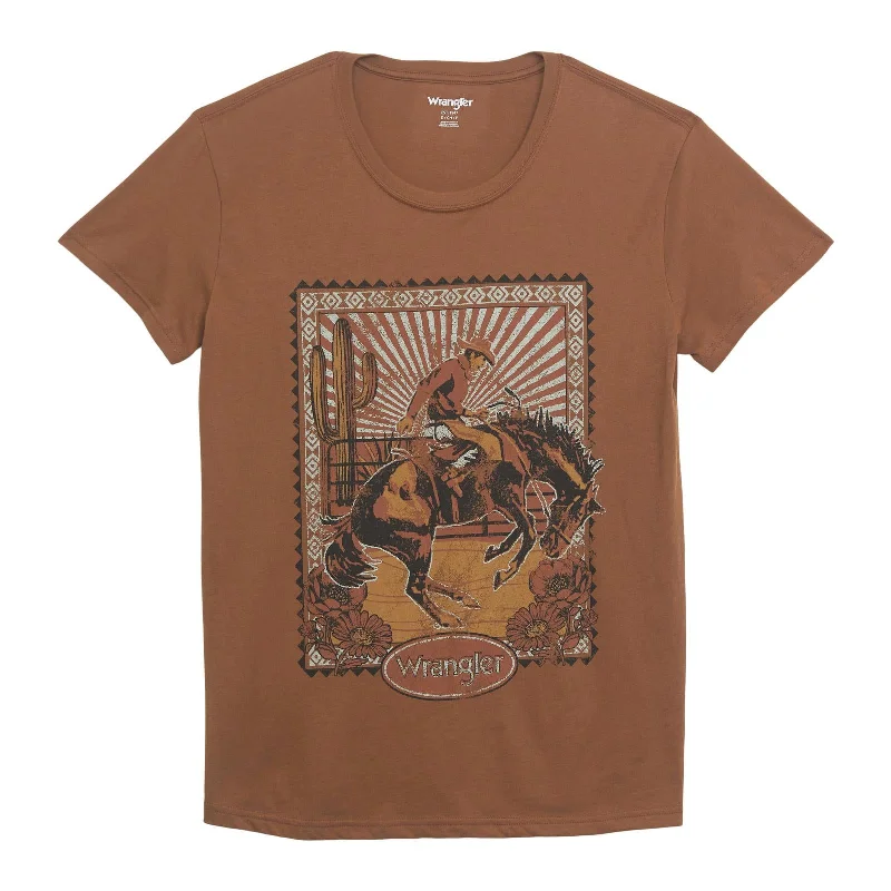 sleeveless tops for women -Women's Wrangler TShirt-Short Sleeve-Toffee