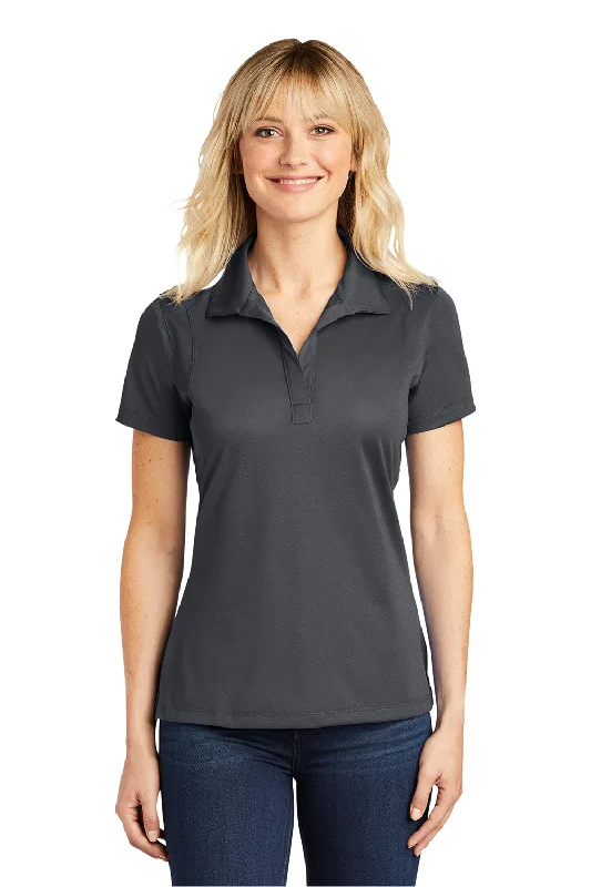 plus size women's tops -Sport-Tek Womens Sport-Wick Moisture Wicking Short Sleeve Polo Shirt - Iron Grey