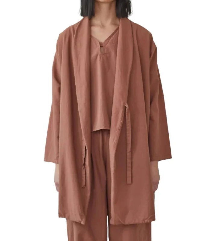 women's hooded coats -women's casual tank tops -Twill Tie Trench Coat In Clay