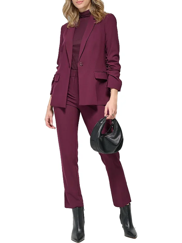 color block jackets for women -tie-front tops for women -Womens Office Collared One-Button Blazer