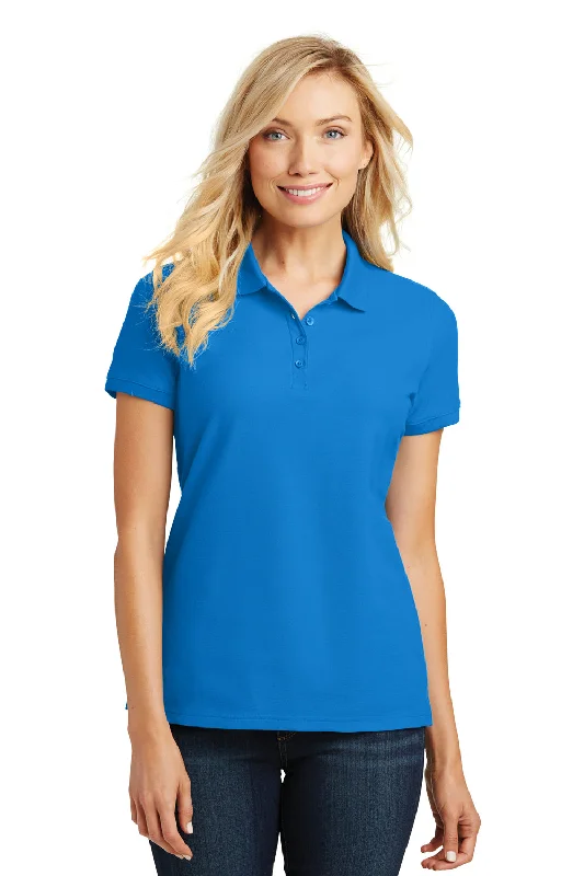 elegant chiffon blouses -Port Authority Womens Core Classic Short Sleeve Polo Shirt - Coastal Blue