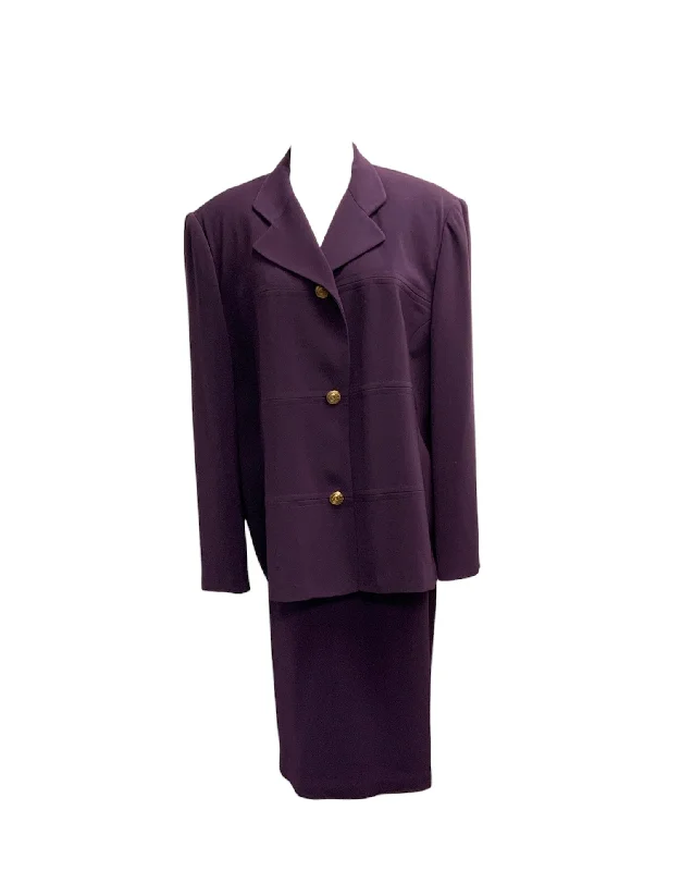 lightweight jackets for women -plus size women's tops -Valerie Stevens Women's 2pc Suit Purple 18W