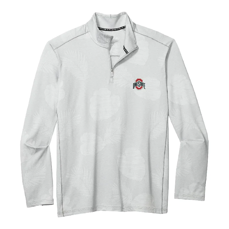 ultra-light jackets for women -sheer tops for women -Ohio State Buckeyes Sport Delray Frond 1/2 Zip Gray Jacket