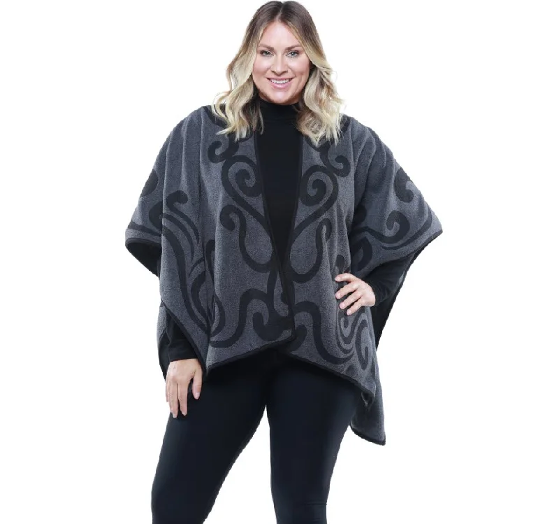 women's biker jackets -puff sleeve blouses for women -Sylvie Cozy Coat Printed Fleece Wrap