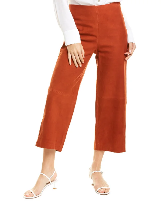 women's yoga pants -button-up shirts for women -VINCE SUEDE CULOTTE