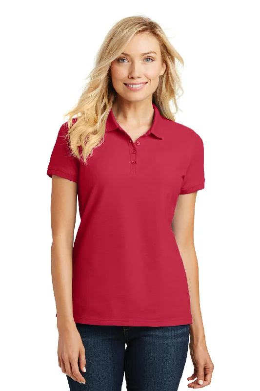 elegant evening tops for women -Port Authority Womens Core Classic Short Sleeve Polo Shirt - Rich Red