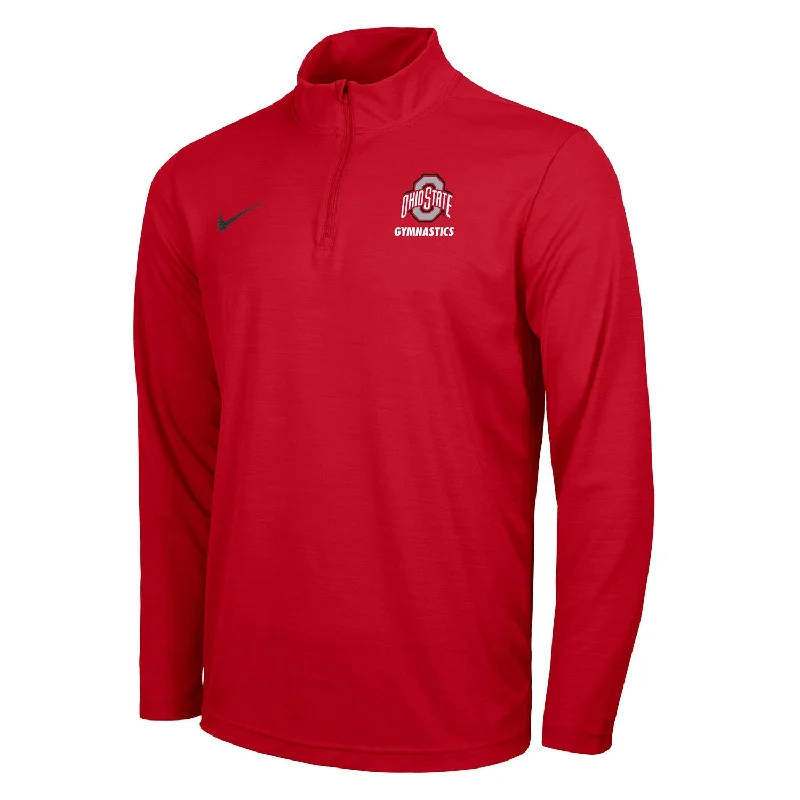 wool blend coats for women -casual long sleeve shirts for women -Ohio State Buckeyes Nike Gymnastics 1/4 Zip Scarlet Jacket