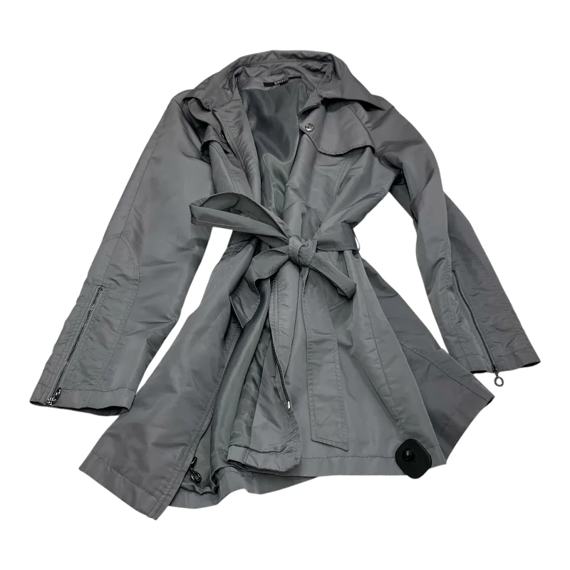 thick fleece coats for women -unique tops for women -Coat Raincoat By Dkny In Grey, Size: L