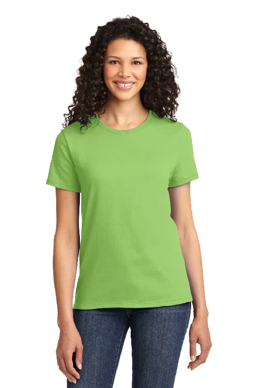 longline tops for women -Port & Company Womens Essential Short Sleeve Crewneck T-Shirt - Lime Green - Closeout