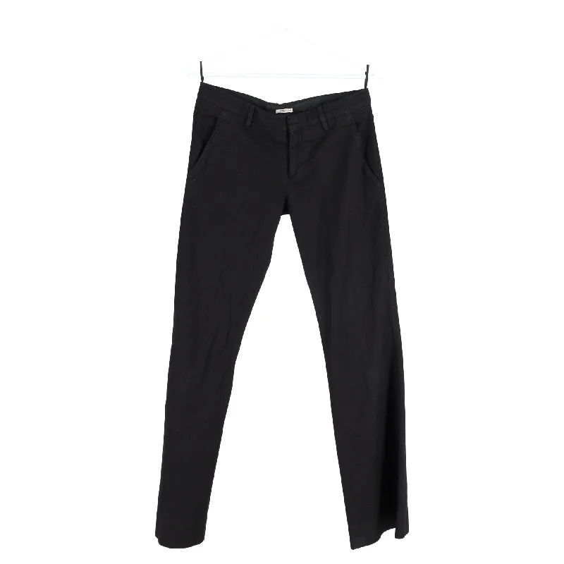 soft lounge pants for women -flowy tops for women -Miu Miu Low Waist Trousers in Black Cotton