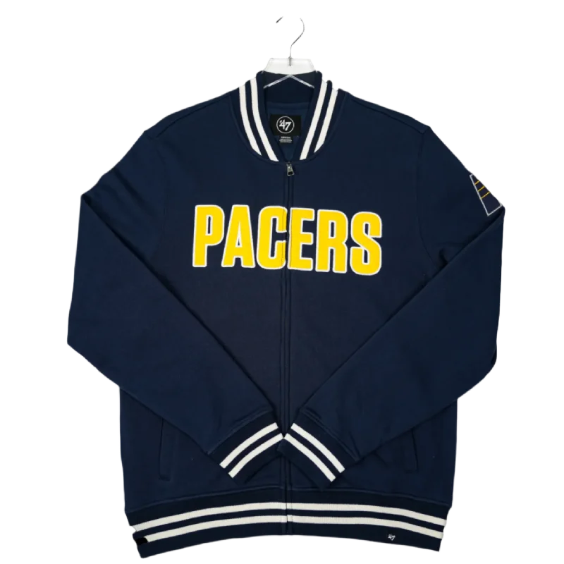 warm down coats for women -turtleneck tops for women -Adult Indiana Pacers Wax Pro Track Jacket in Navy by '47