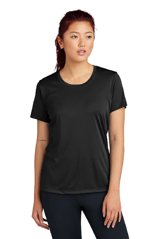 fashionable work tops for women -Sport-Tek Womens Competitor Moisture Wicking Short Sleeve Crewneck T-Shirt - Black