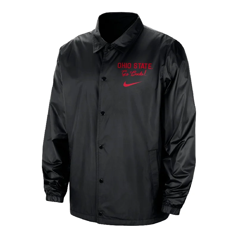 casual outerwear for women -elegant women's tops -Ohio State Buckeyes Nike Coaches Snap Jacket