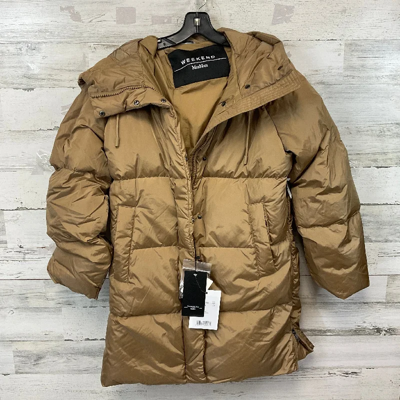 trendy coats for women -women's lace tops -Coat Puffer & Quilted By Max Mara In Tan, Size: M