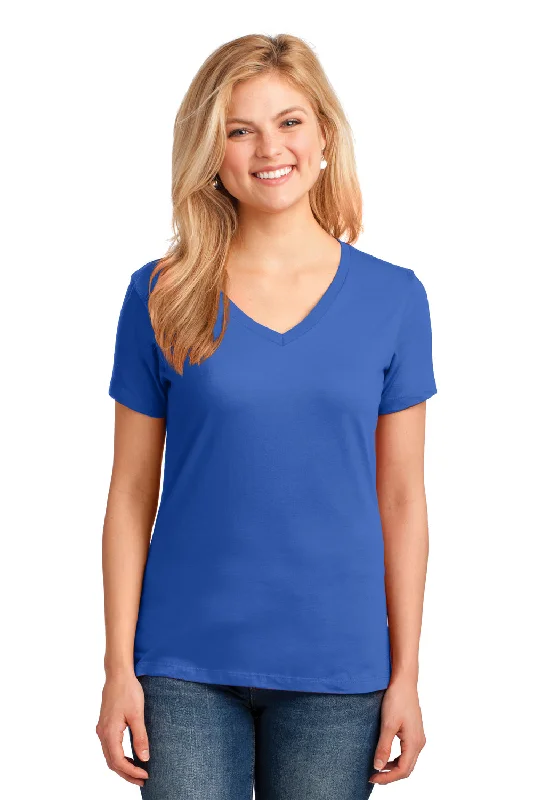 peplum tops for women -Port & Company Womens Core Short Sleeve V-Neck T-Shirt - Royal Blue