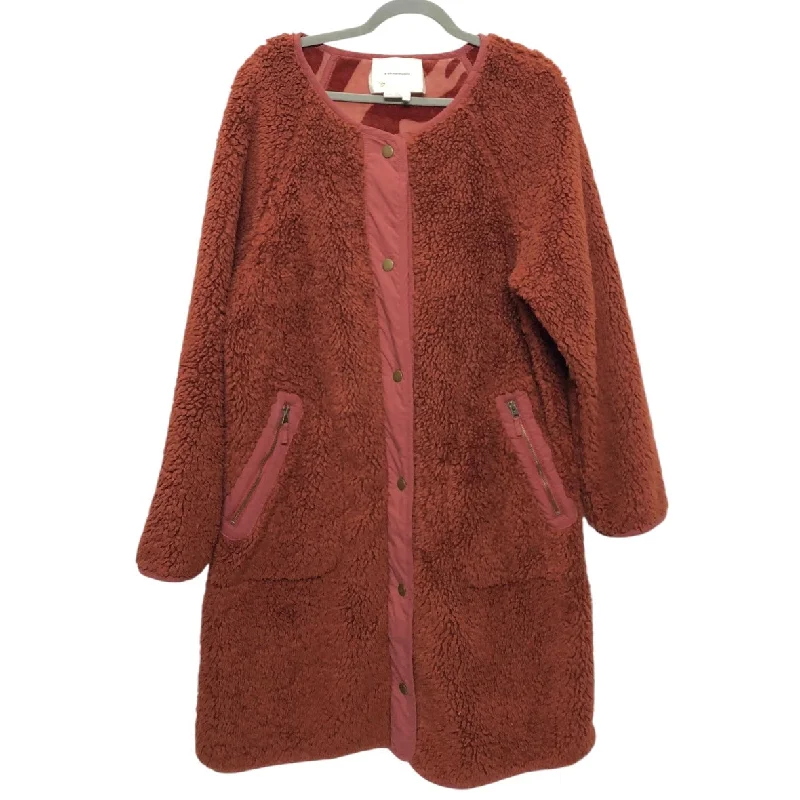 business casual coats for women -everyday tops for women -Coat Faux Fur & Sherpa By Anthropologie In Orange & Pink, Size: M