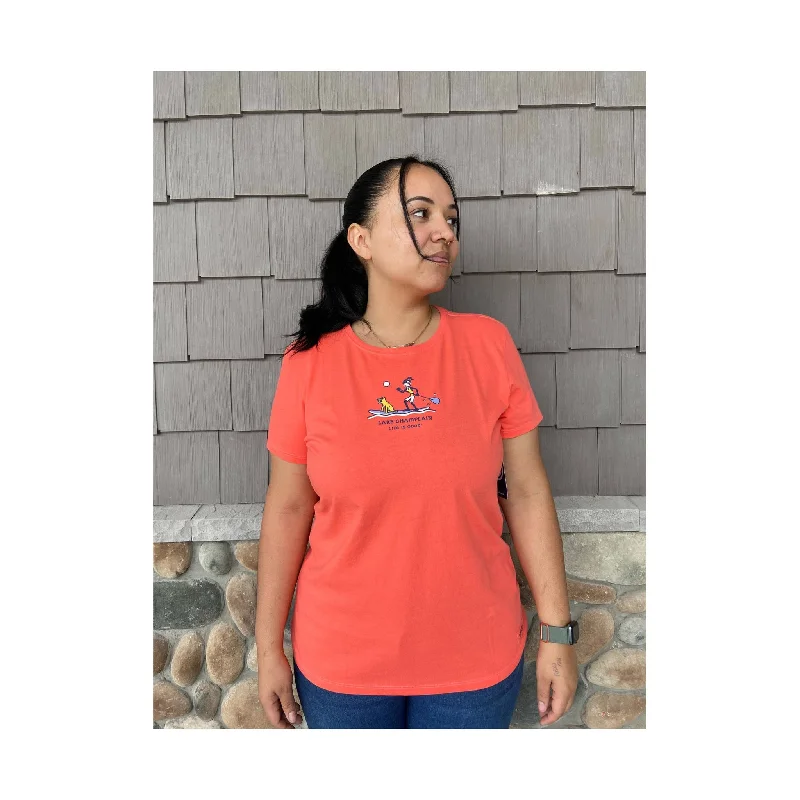 plus size women's tops -Life Is Good Women's Lake Champlain Exclusive Jackie Paddle Tee - Mango Orange