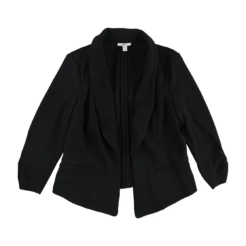 mid-length coats for women -modest tops for women -bar III Womens Crepe Blazer Jacket, Black, Medium