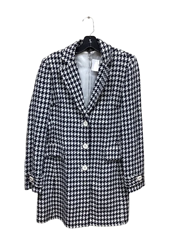 thick winter coats for women -women's mesh tops -Coat Peacoat By Clothes Mentor In Blue & White, Size: M