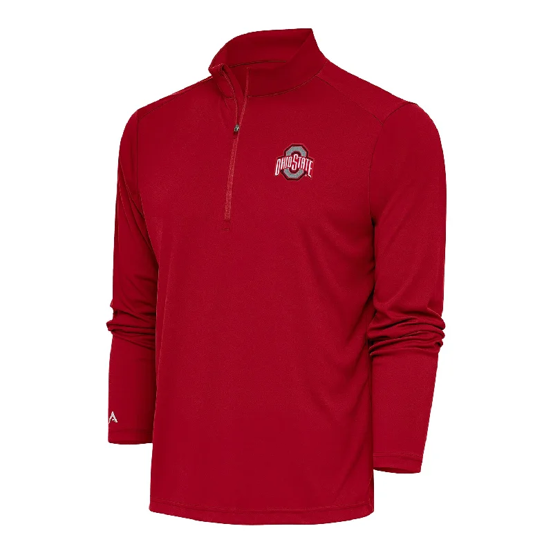 high collar coats for women -casual blouses with sleeves -Ohio State Buckeyes Tribute 1/4 Zip Scarlet Jacket