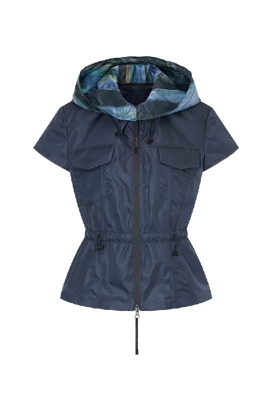 autumn jackets for women -women's ruffle tops -Giselle Water and Wind-resistant Short-Sleeve Trucker Jacket