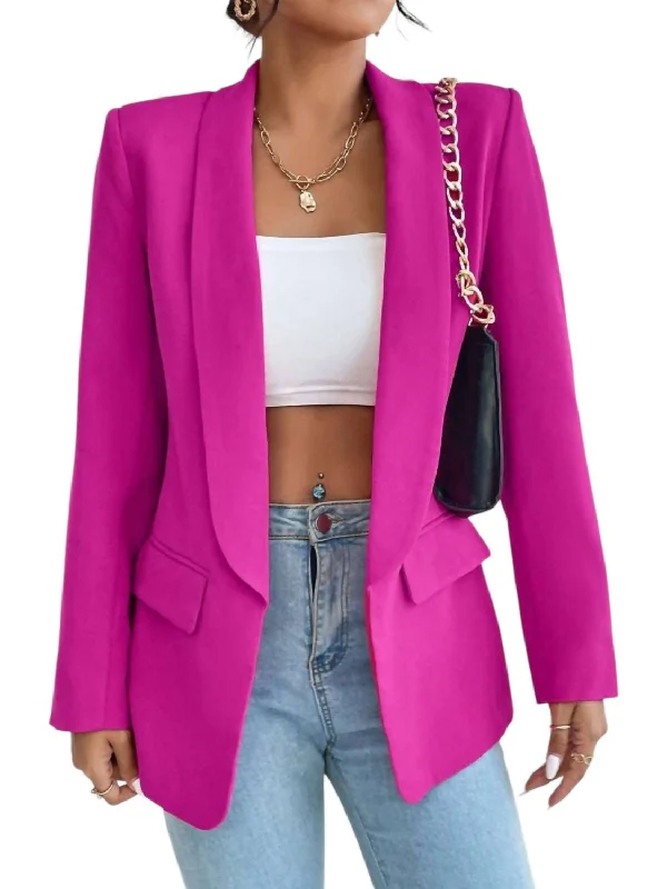 longline coats for women -short sleeve tops for women -Broadway Blazer In Pink