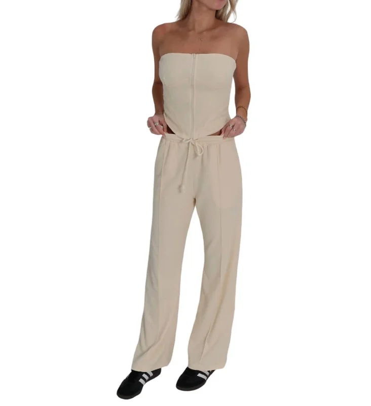 cropped joggers for women -plaid button-down shirts for women -En Route Pants In Cream