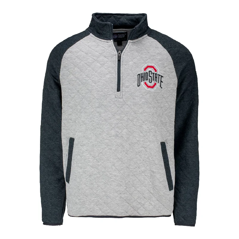 velvet coats for women -women's halter tops -Ohio State Buckeyes G III Slugger Quilted 1/4 Zip Jacket