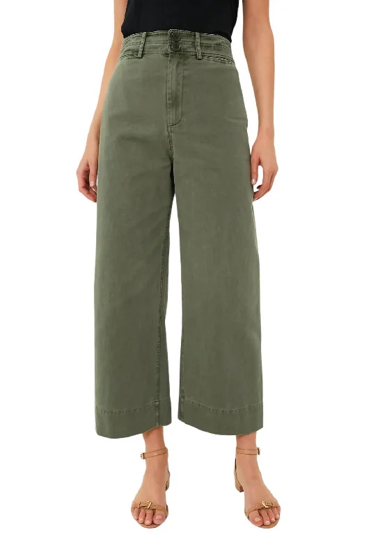 non-slip workout pants for women -stretchable tops for women -Chino Merida Pant In Thyme