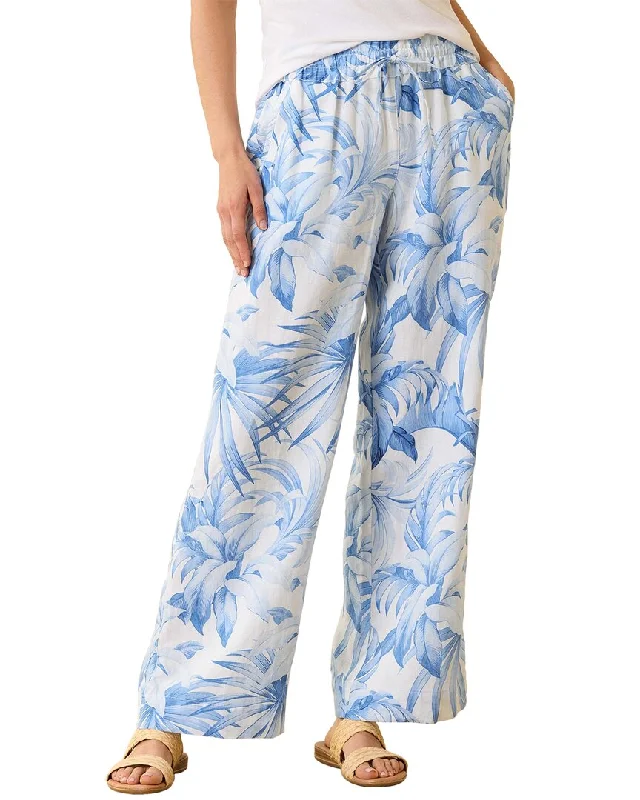 women's high waist pants -women's long sleeve blouse -Tommy Bahama Palma Paradise High-Rise Linen Pant