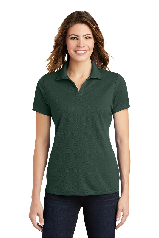 fashionable work tops for women -Sport-Tek Womens RacerMesh Moisture Wicking Short Sleeve Polo Shirt - Dark Forest Green