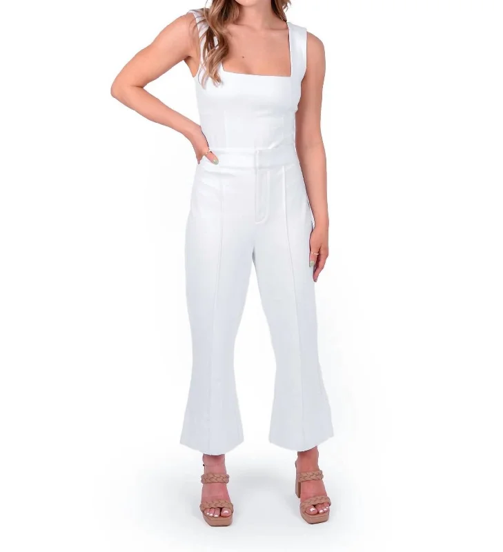 women's leather pants -women's casual tank tops -Saylor Pant In White Ponte