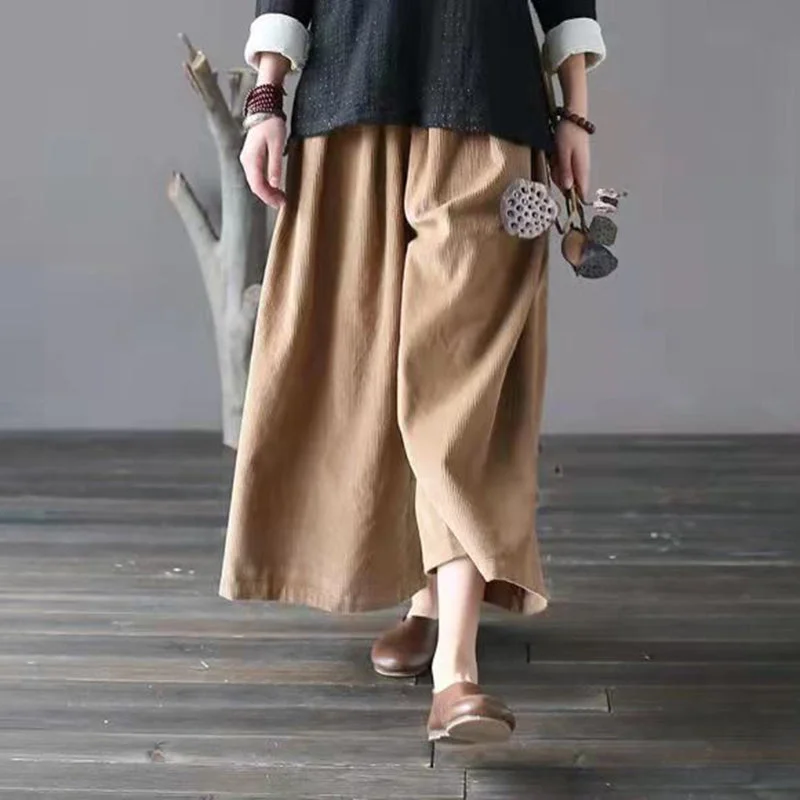 stylish palazzo pants -bell sleeve tops for women -Wide Leg Pants for Women, Winter Corduroy Pants ,Women Trousers