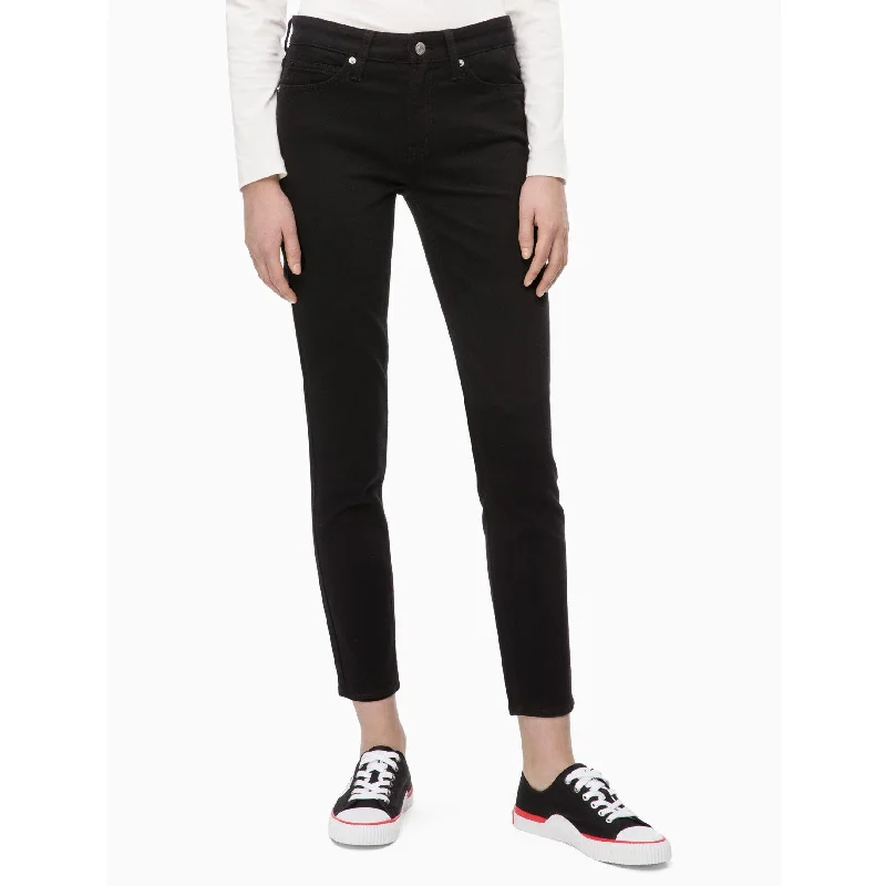 sporty pants for women -business casual blouses for women -Calvin Klein Women's Mid Rise Skinny Jeans Eternal Black Size 31" x 32" - 31" x 32"