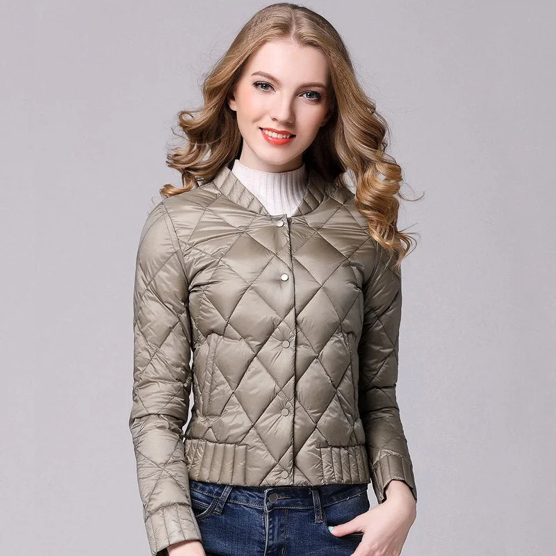 high collar coats for women -casual blouses with sleeves -Spring Winter Women Ultra Light Down Jacket Casual Female Portable duck feather Coat Jackets Lightweight Parkas