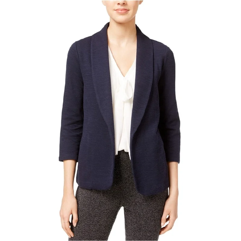 modern trench coats for women -stretchable tops for women -maison Jules Womens Knit Blazer Jacket, Blue, XXX-Small